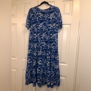 Pretty Garden Floral Blue Dress
